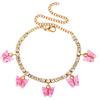 Cadena de Rhinestone Dorada Plateada Colgante de Mariposa Colorida Acrílica Tobillera para Mujer Accesorios de Pie de Playa Venta al por Mayor Anhui Natural