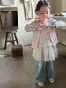 Chaqueta para Niña Estilo Nuevo con Estampado de Dibujos Animados y Tirantes Conjunto de Dos Piezas -615157