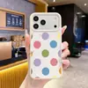 Funda de silicona líquida de lunares grandes en colores macarrón, hecha a medida para iPhone 17 Pro Max, cubierta protectora pintada con UV