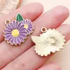 Flor de Cerezo Artificial con Goteo de Aceite Margarita Lirio Flor de Cinco Pétalos Colgante de Aleación de Zinc Pulsera Llavero DIY Accesorios para Joyería