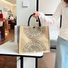 Bolsa de Lona Personalizada Bolsa de Mão Estampa de Letras Bolsa Feminina Algodão Linho Estampa Bolsa de Almoço Grande Capacidade Atacado