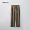 Roupas Masculinas Apo Calças Casuais de Negócios Masculinas Outono e Inverno Versátil Soltas Retas Caimento Resistente a Amassados Calças de Lã Calças Sociais