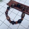 Pulseira de Ágata Tibetana de Três Olhos, Pulseira de Círculo Único, Vermelha, Masculina e Feminina, Fileira de Mão Preta, Venda ao Vivo, Suprimento de Jade
