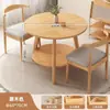 Mesa redonda pequeña color madera maciza mesa de comedor hogar apartamento pequeño mesa simple para comer catering comercial balcón conjunto de mesa y silla de negociación