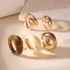 Anillo Cruzado de Moda Europeo y Americano, Juego de Anillos, Anillo Abierto Geométrico de Resina Ámbar de Tendencia Nicho para Mujeres