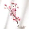 Vendas Diretas da Fábrica Flor Artificial Flor de Ameixeira Pastoral Chinesa Clássica Flor de Pêssego Decoração para Casa Parede de Flores para Casamento Ramo de Flor de Cerejeira