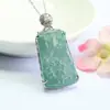 Colgante Paisaje de Jadeíta Natural Grado A Collar de Jade Azul Agua Venta Caliente Transmisión en Vivo Venta al por Mayor S5100907