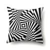 Funda de cojín geométrica abstracta retorcida en blanco y negro, nueva, europea y americana. Funda de cojín de moda para el hogar, que no maree