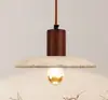 Estilo de canción estética bambú-junta mármol natural candelabro de comedor, mesa de comedor, barra de bar, sala de té Zen, estudio, lámpara de oficina larga