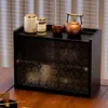 Estante de Almacenamiento de Escritorio Mesa de Té Almacenamiento y Organización con Puerta Corredera Gabinete de Almacenamiento Estante de Almacenamiento con Puerta de Vidrio Changhong Estante de Almacenamiento de Múltiples Capas