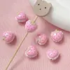 [Historia de Fresa] Cuentas de Fresa Gruesas Estéreo Pintadas a Mano de Doble Cara Material para Pulseras y Collares DIY Hechos a Mano