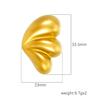 Pendientes Europeos y Americanos Minimalistas de Oro con Tres Pétalos y Forma de Gota de Agua, Nuevo Estilo Fresco Geométrico de Acero Inoxidable Chapado en Oro de 18K