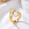 Joyería Transfronteriza Europea y Americana Diseño Geométrico de Esmalte en Forma de Corazón Anillo Abierto Ajustable Accesorio Versátil para el Dedo Índice