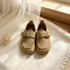Zapatos sencillos retro para niños, colección primavera/otoño 2026, zapatos sin cordones con hebilla y correa, puntera redonda, estilo Birkenstock, mocasines de moda y versátiles
