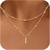 Collar con Colgante de Inicial de 26 Letras Transfronterizo Europeo y Americano de Amazon Exquisito Chapado en Cobre Oro de 14K Personalizado Simple Moda Joyería