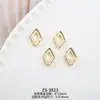 Marco Hueco de Cobre Puro Color Oro Conservante Corazón Octágono Rombus Adecuado para Marco de Diamante Swarovski Accesorios para Uñas
