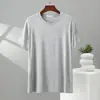 Nova camiseta modal masculina de manga curta, fina para o verão, roupa de casa, camiseta casual versátil, absorvente de suor, respirável, gola redonda