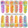 Lentejuelas fluorescentes de estrella de cinco puntas de 3 mm para decoración de uñas, colores variados, esmalte de uñas, pegamento, gota, slime, borde cruzado