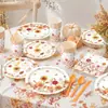 Set de Vajilla para Fiesta Temática de Girasol de Acción de Gracias, Mantel de Flores Silvestres Vintage de Otoño, Servilletas de Papel, Accesorios de Decoración de Cumpleaños