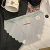 Estilo de deseo puro sexy abertura alta oso ropa interior de seda de hielo mujer 7A antibacteriano entrepierna de algodón puro cintura baja sin costuras calzoncillos dulces