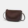 Bolso Pequeño Cruzado Retro de Ante para Otoño e Invierno con Parche de Cuero, Bolso Dumpling, Bolso de Hombro/Cruzado Simple y Versátil para Mujer con Diseño de Nicho