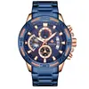 Wwoor/8879 Reloj de Cuarzo para Hombre con Correa de Acero Correa de Acero Multifuncional de Seis Manecillas Resistente al Agua Cronómetro Reloj Fabricante