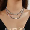 Comercio Electrónico Transfronterizo Fuente de Artículos Collar Popular Europeo y Americano de Pedrería de Diamante Completo Collar Sencillo de Doble Capa Collar de Moda Personalizado