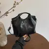 Bolsa Tote de Couro Rosa com Óleo e Cera para Mulheres 2026 Nova Bolsa de Grande Capacidade para o Dia a Dia Bolsa de Mão de Nicho de Alta Qualidade Bolsa de Ombro