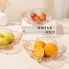 Plato de Frutas Creativo y Personalizado para Uso Doméstico, Bandeja de Frutas para Mesa de Café de Sala de Estar, Plato Exhibidor de Dulces y Bocadillos, Diseño Sencillo y Lujoso de Plástico