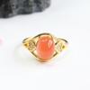 Anel de Ágata Fonte de Sal Natural Guan Yu Anel em Formato de Coração Joias de Pedra Preciosa Femininas Venda por Atacado ao Vivo Dropshipping S2121104