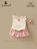 Conjunto de Ropa para Niñas 2026 Verano Nuevo Estilo Ropa para Bebés y Niños Pequeños Chaleco sin Mangas y Shorts Florales Conjunto de Dos Piezas para Niñas