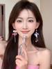 Pendientes de borlas largas y elegantes de Corea del Sur con un alto sentido de la celebridad de Internet, pendientes de personalidad femenina con estilo moderno, joyería de oreja 925 al por mayor
