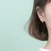 Pendientes de Plata S925 Estilo K Simples y Compactos con Microincrustaciones de Diamante para Mujer Orejas Pequeñas Dulces Pendientes Elegantes G0733
