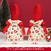Bolsa de Regalo Festival de Navidad Bolsa para Empacar Manzanas de Nochebuena Bolsa con Cordón de Lona para Regalo Souvenir Infantil Venta al por Mayor