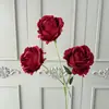 3 rosas de montaña nevada, arreglo floral para pasillo de escenario de boda, decoración floral para escaparates de centros comerciales, decoración suave, paisajismo con flores artificiales