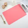 Jogos Americanos Retangulares de Couro Transfronteiriços Mats de Mesa para Restaurante Ocidental de PU Espessados Isolados Refeições Desejo Mats de Mesa Isolados Bicolores Frente e Verso
