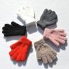 Guantes de terciopelo cálidos de invierno para niños de 5 a 11 años, guantes de lana de terciopelo medio para escribir, directos de fábrica