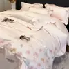 Juego de cuatro piezas bordado de algodón australiano de fibra larga para todas las estaciones 2026, juego de ropa de cama de algodón puro de alta densidad y alto número de hilos, disponible para comercio electrónico en transmisiones en vivo