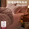 Juego de Ropa de Cama de Lujo Ligero de Terciopelo de Conejo y Terciopelo de Leche de Cuatro Piezas Invierno Engrosado Terciopelo de Doble Cara Funda de Edredón de Terciopelo de Coral Sábana Ajustada Juego de Cuatro Piezas