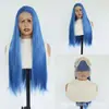 Peruca feminina de cabelo longo liso com repartição central, moda transfronteiriça europeia e americana da Amazon, fibra sintética de alta temperatura, atacado do fabricante, peruca de cabeça inteira