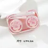 Estuche para Lentes de Contacto Serie Paleta de Hielo de Dibujos Animados, Tapa Sin Giro, Estuche Transparente Integrado para Lentes de Belleza, Caja Portátil de Doble Cuidado