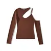 Blusa de Tricô Ins Transfronteiriça Europeia e Americana 2026 Nova Moda Estilosa Amazon Atacado Feminino Gola Redonda Gola Halter Ombro a Ombro