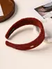 Diadema Retro de Color Sólido Simple Estilo Coreano de Lana Sintética, Ambiente de Otoño e Invierno, Nueva Diadema Versátil de Uso Diario de Punta Alta para Mujeres