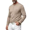 Camiseta retro elástica fina de algodón sintético suelta casual para hombre con bolsillo y manga larga estilo europeo y americano