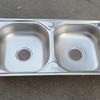 Suministro Transfronterizo 7540 Doble Ranura 304 Fregadero Fregadero de Acero Inoxidable Cepillado Lavabo para Verduras Extensible de Ingeniería Fregadero de Cocina