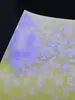 Modelo Novo Base de Papel Duplo Glitter Direto do Fabricante, Papel com Relevo Concha Azul Iridescente, Botão de Lata com Design de Concha