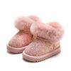 Botas de nieve para niña, botas cortas de invierno con forro polar, botas para niña de 1 a 2 años, zapatos cálidos de algodón nuevos para bebé.