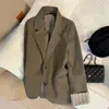 Nuevo Blazer Casual Versátil Retro para Mujer Primavera 2026 con Mangas Rayadas, Parte Superior de Traje Elegante de Alta Gama