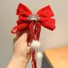 Pinza para el pelo de niña pequeña León Danzante Hanfu Borla Año Nuevo Accesorio para el pelo Peluca Princesa Lazo Adorno para el pelo Pinza para el pelo de niños