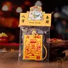 Tarjeta de Protección Amuleto de Gato Pegatina para Teléfono Móvil Tarjeta de Fortuna de Cinabrio Pintada a Mano para Riqueza y Bendiciones Tarjeta de Bendición para Mascotas Amuleto de Seguridad de Gatito de Cinabrio